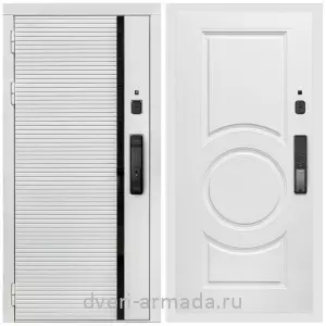 Готовые входные двери, Умная входная смарт-дверь Армада Каскад WHITE МДФ 10 мм Kaadas K9 / МДФ 16 мм МС-100 Белый матовый