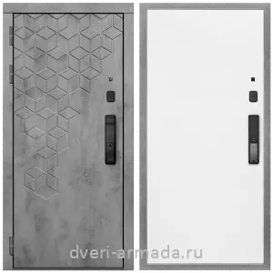 Двери со склада, Дверь входная Армада Квадро МДФ 16 мм Kaadas K9 / МДФ 10 мм Гладкая белый матовый