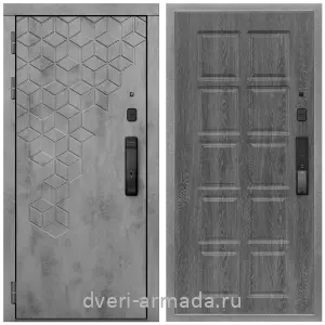 Входные двери Троя, Дверь входная Армада Квадро МДФ 16 мм Kaadas K9 / МДФ 10 мм ФЛ-38 Дуб Филадельфия графит