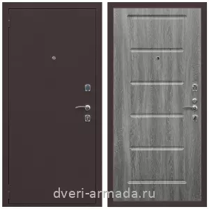 Входные двери с двумя петлями, Дверь входная Армада Комфорт Антик медь / МДФ 16 мм ФЛ-39 Дуб Филадельфия графит