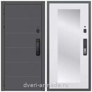 Двери со склада, Дверь входная Армада Роуд МДФ 10 мм Kaadas K9 / МДФ 16 мм ФЛЗ-Пастораль, Белый матовый