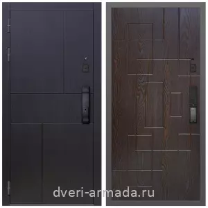 Двери со склада, Умная входная смарт-дверь Армада Оникс МДФ 10 мм Kaadas K9 / МДФ 16 мм ФЛ-57 Дуб шоколад