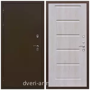 Для коттеджа, Дверь входная уличная в дом Армада Термо Молоток коричневый / МДФ 16 мм ФЛ-39 Дуб филадельфия крем для дачи эконом класса