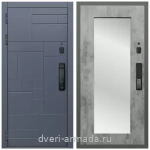 Входные двери с зеркалом и теплоизоляцией, Умная входная смарт-дверь Армада Аккорд МДФ 10 мм Kaadas K9/ МДФ 16 мм ФЛЗ-Пастораль, Бетон темный