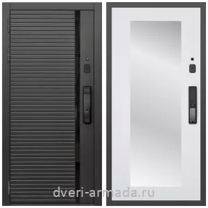 Двери со склада, Умная входная смарт-дверь Армада Каскад BLACK МДФ 10 мм Kaadas K9 / МДФ 16 мм ФЛЗ-Пастораль, Белый матовый