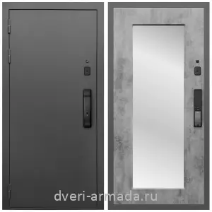 Входные двери с зеркалом и теплоизоляцией, Умная входная смарт-дверь Армада Гарант Kaadas K9/ МДФ 16 мм ФЛЗ-Пастораль, Бетон темный