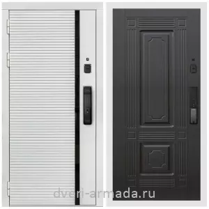 Входные двери 880 мм, Умная входная смарт-дверь Армада Каскад WHITE МДФ 10 мм Kaadas K9 / МДФ 16 мм ФЛ-2 Венге