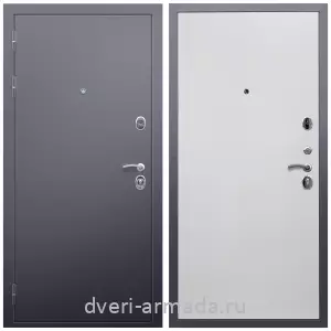 C порошковой окраской, Дверь входная Армада Люкс Антик серебро / МДФ 10 мм Гладкая белый матовый