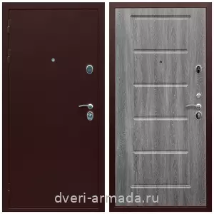 Входные двери в Подольске, Дверь входная в квартиру Армада Люкс Антик медь / МДФ 16 мм ФЛ-39 Дуб Филадельфия графит эконом с замками для застройщика