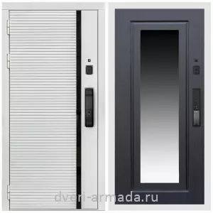Входные двери со вставками, Умная входная смарт-дверь Армада Каскад WHITE МДФ 10 мм Kaadas K9 / МДФ 16 мм ФЛЗ-120 Венге