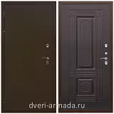Непромерзающие входные двери, Дверь входная стальная уличная в частный дом Армада Термо Молоток коричневый/ ФЛ-2 Венге теплая с 3 петлями