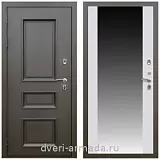 Входные двери с зеркалом и терморазрывом, Дверь входная уличная в дом Армада Фаренгейт / СБ-16 Белый матовый