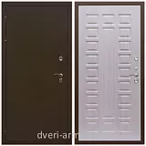 Коричневые входные двери, Металлическая коричневая дверь недорогая входная в дом с утеплением Армада Термо Молоток коричневый/ ФЛ-183 Дуб белёный в коридор
