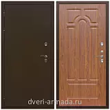Коричневые входные двери, Металлическая коричневая дверь входная утепленная для загородного дома Армада Термо Молоток коричневый/ ФЛ-58 Морёная береза с шумоизоляцией