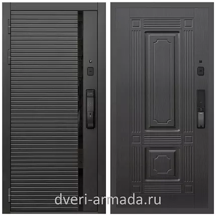 Умная входная смарт-дверь Армада Каскад BLACK МДФ 10 мм Kaadas K9 / МДФ 6 мм ФЛ-2 Венге