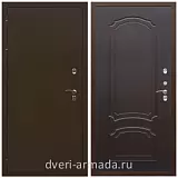 Для дачи, Дверь входная уличная в дом Армада Термо Молоток коричневый/ ФЛ-140 Венге для загородного дома с панелями МДФ