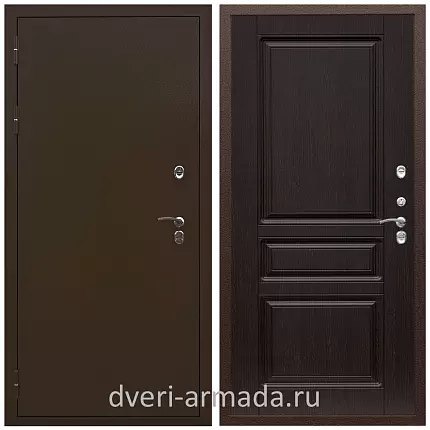 Дверь входная стальная уличная в дом Армада Термо Молоток коричневый/ ФЛ-243 Венге утепленная минватой
