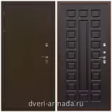 Дверь входная уличная в дом Армада Термо Молоток коричневый/ ФЛ-183 Венге для дачи с панелями МДФ стандартного размера