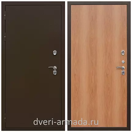 Дверь входная дачная одностворчатая Армада Термо Молоток коричневый/ ПЭ Миланский орех в коттедж с панелями МДФ недорогая в кирпичный дом