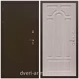 Белые с терморазрывом , Дверь входная уличная в частный дом Армада Термо Молоток коричневый/ ФЛ-58 Дуб белёный с терморазрывом морозостойкая
