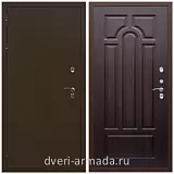Входные двери для подъезда, Дверь входная железная уличная в частный дом Армада Термо Молоток коричневый/ ФЛ-58 Венге с терморазрывом