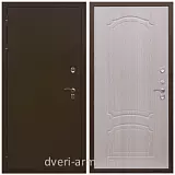 Коричневые входные двери, Металлическая коричневая дверь входная уличная для загородного дома Армада Термо Молоток коричневый/ ФЛ-140 Дуб белёный морозостойкая